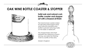 Wine Coaster & Stopper Set, Oak (Gift Box)