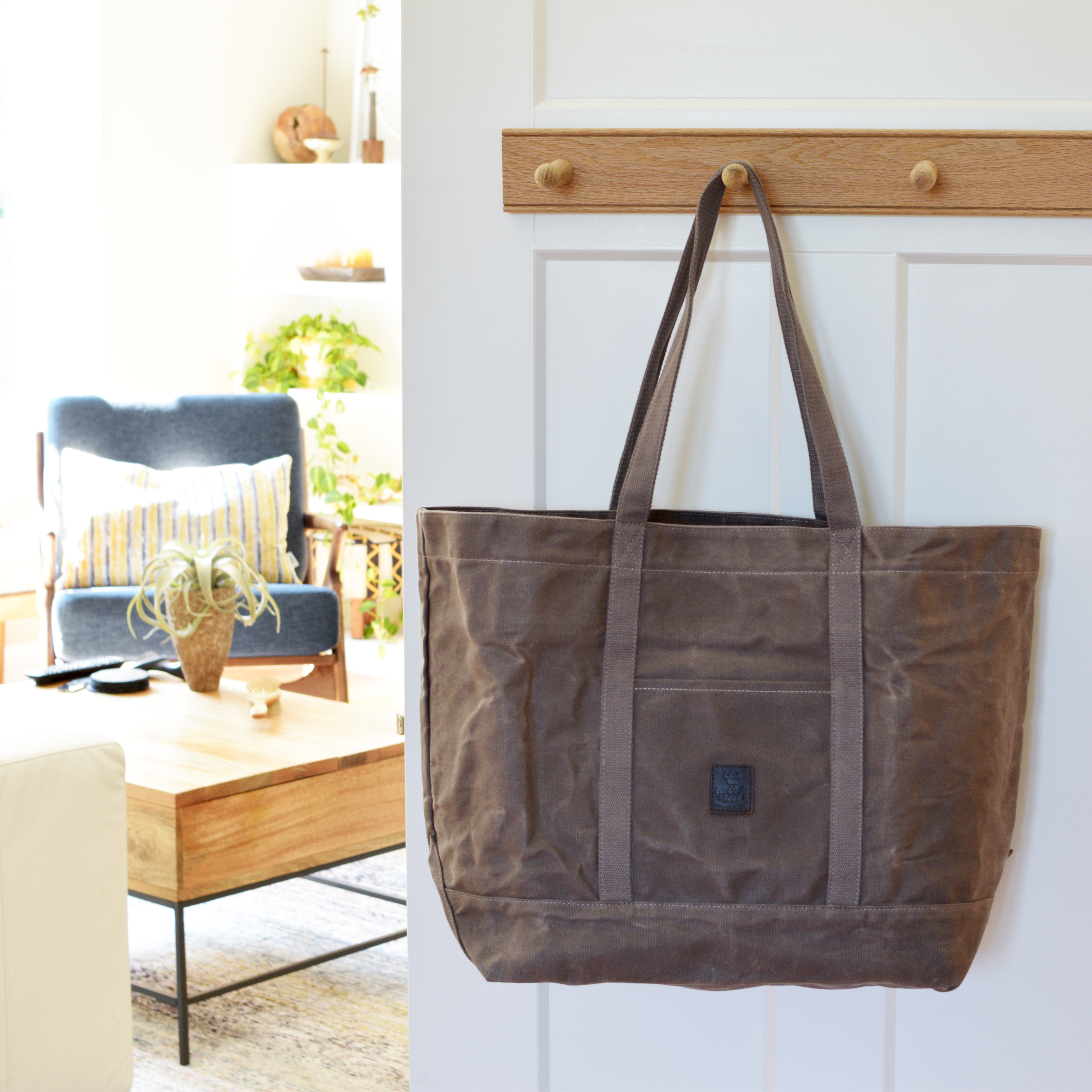 Waxed Canvas Tote Bag - Earth & Nest